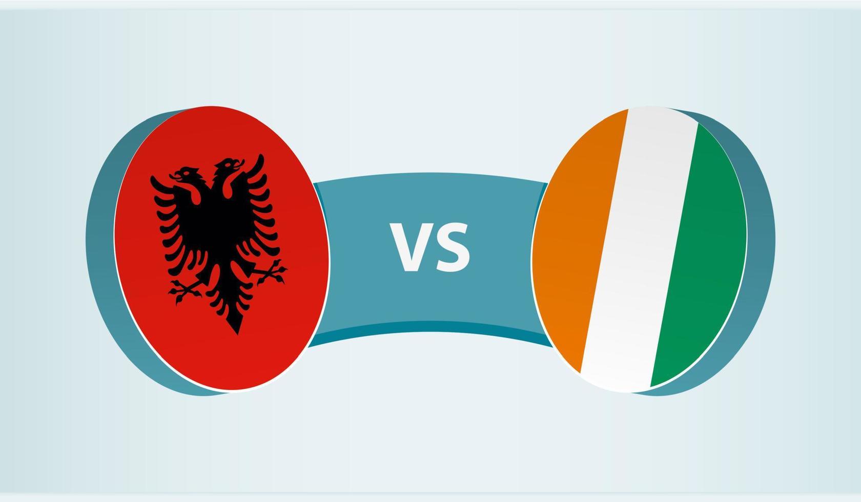 Albania versus Ivory Coast, team sports competition concept. vector