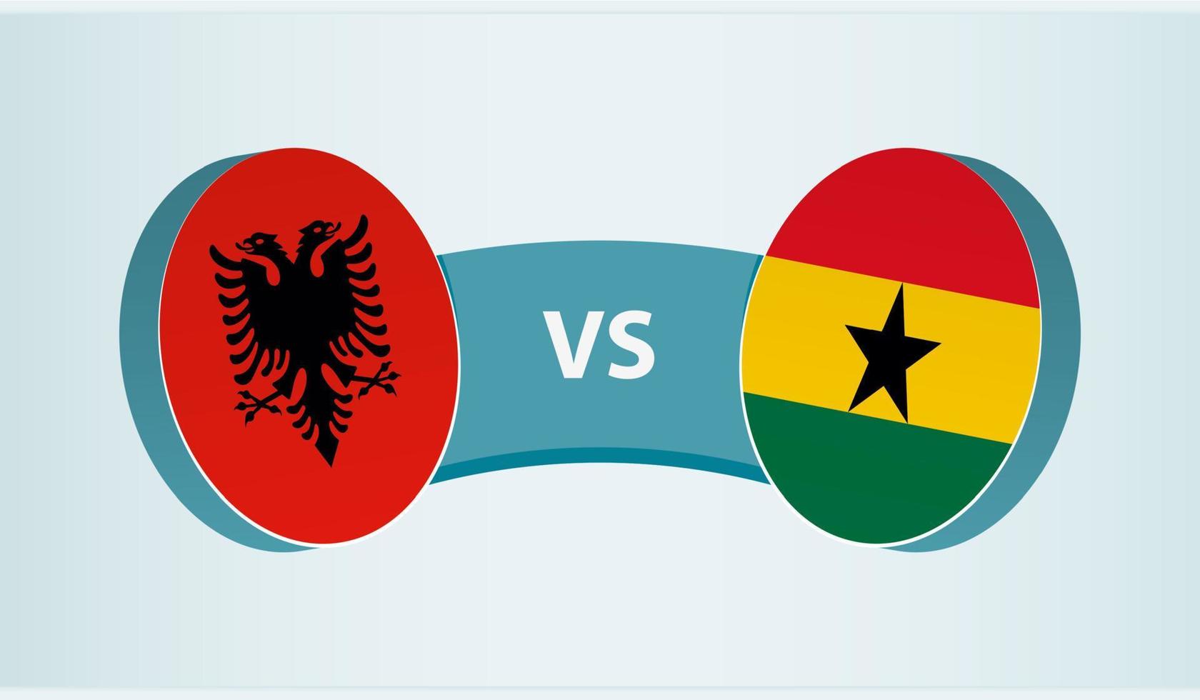 Albania versus Ghana, team sports competition concept. vector