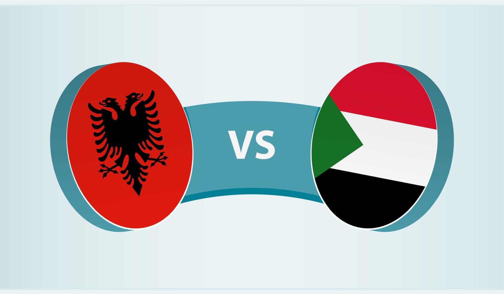 Albania versus Sudan, team sports competition concept. vector