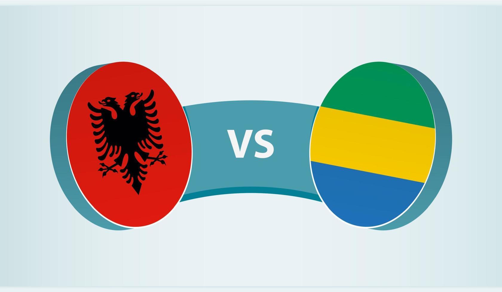 Albania versus Gabon, team sports competition concept. vector