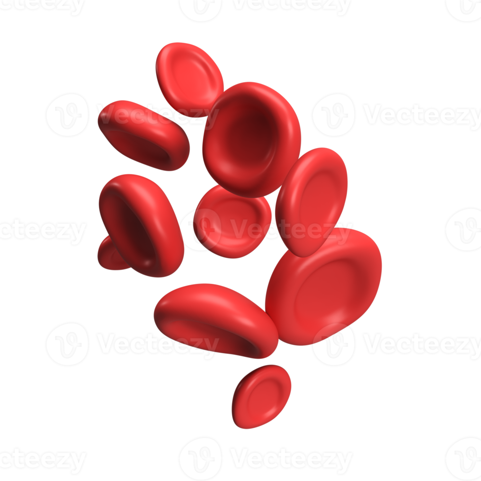 3d flow red blood cells iron platelets. Realistic medical illustration