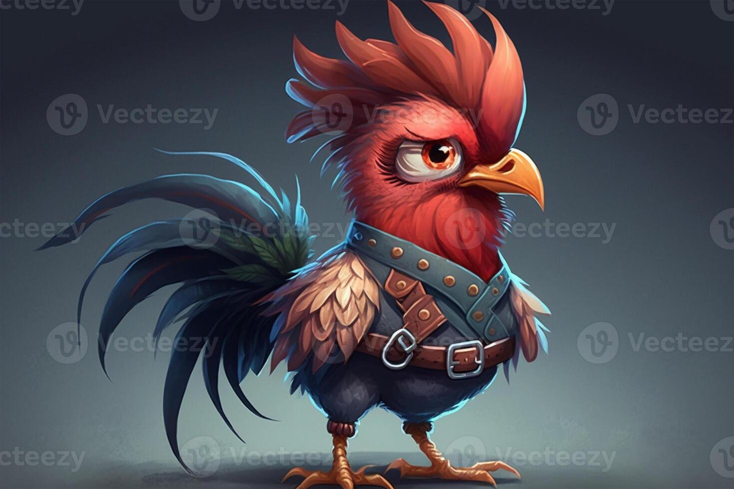 Cute Cartoon Rooster Character photo