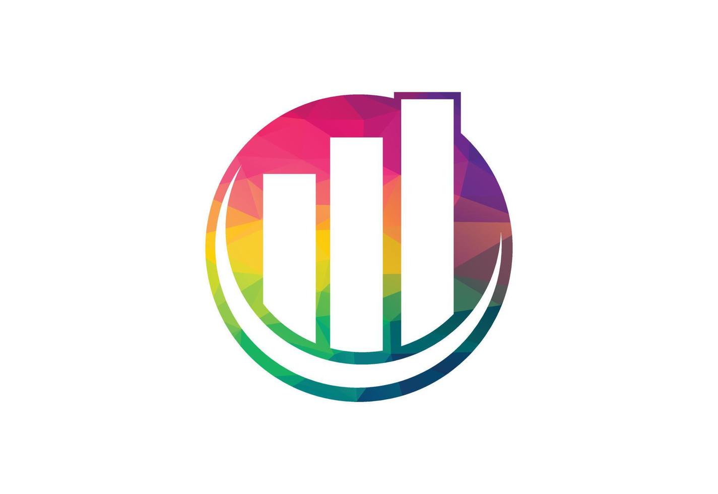 Low Poly and Financial logo design with creative arrow, Vector design concept
