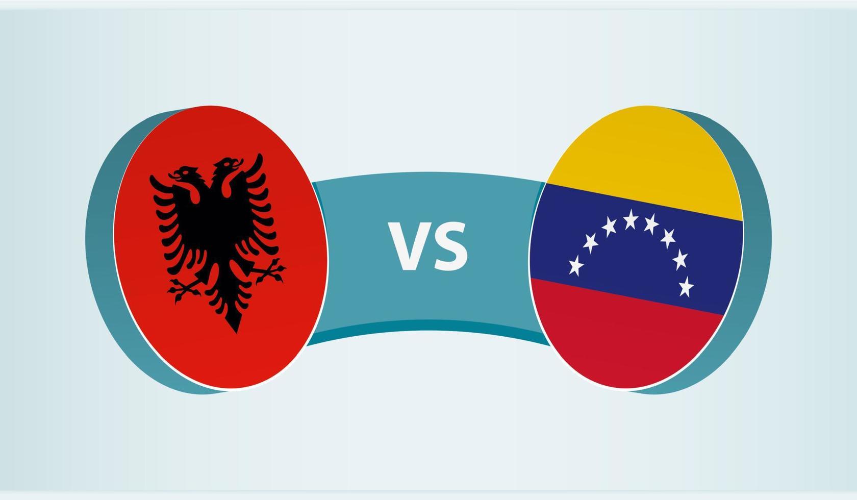 Albania versus Venezuela, equipo Deportes competencia concepto. vector