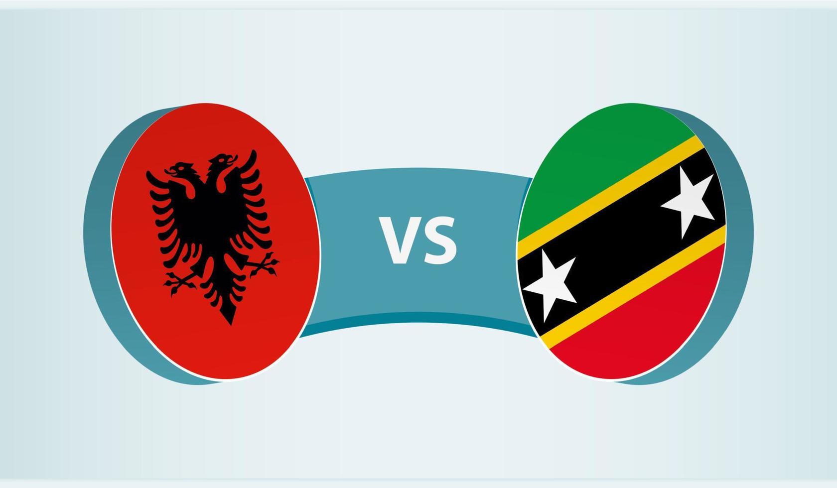 Albania versus Santo kitts y nevis, equipo Deportes competencia concepto. vector