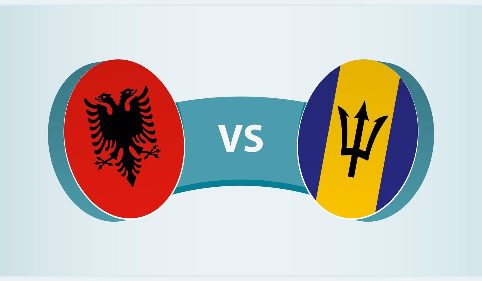 Albania versus barbados, equipo Deportes competencia concepto. vector