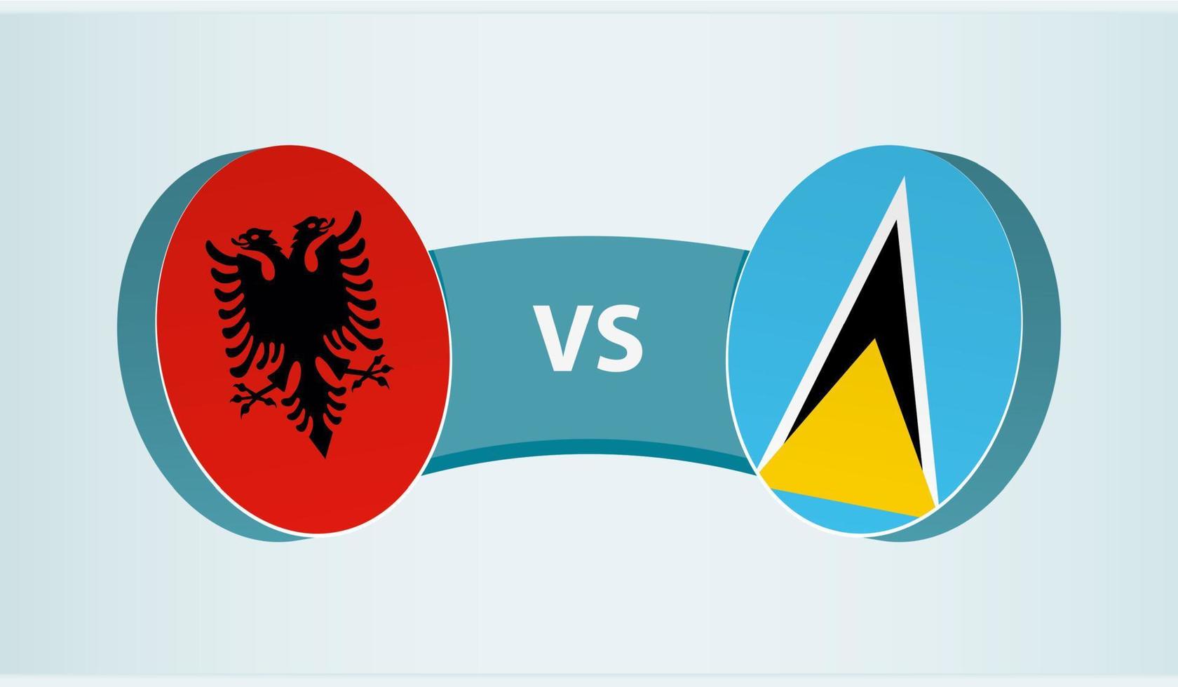 Albania versus Santo lucía, equipo Deportes competencia concepto. vector