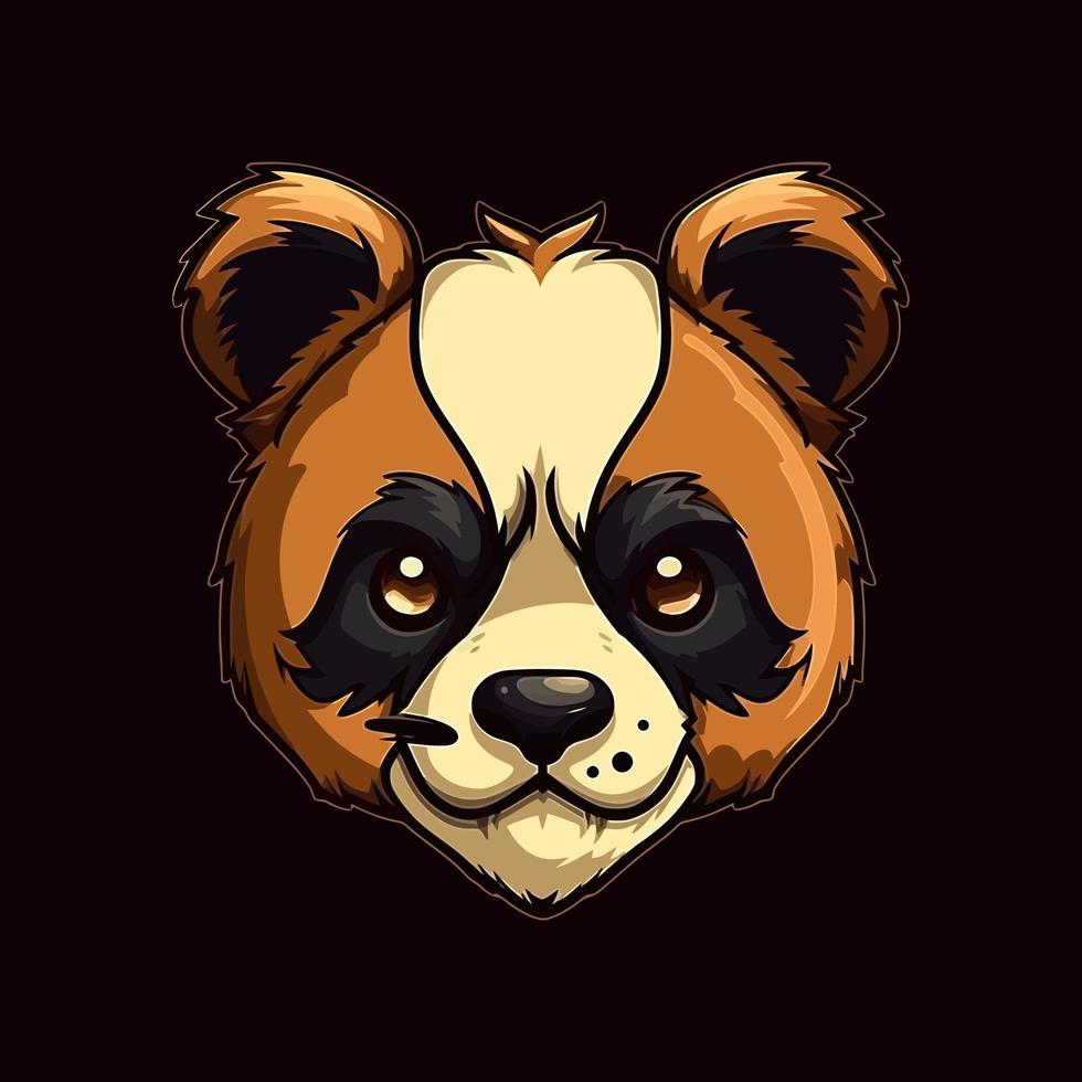 A logo of a panda's head, designed in esports illustration style vector