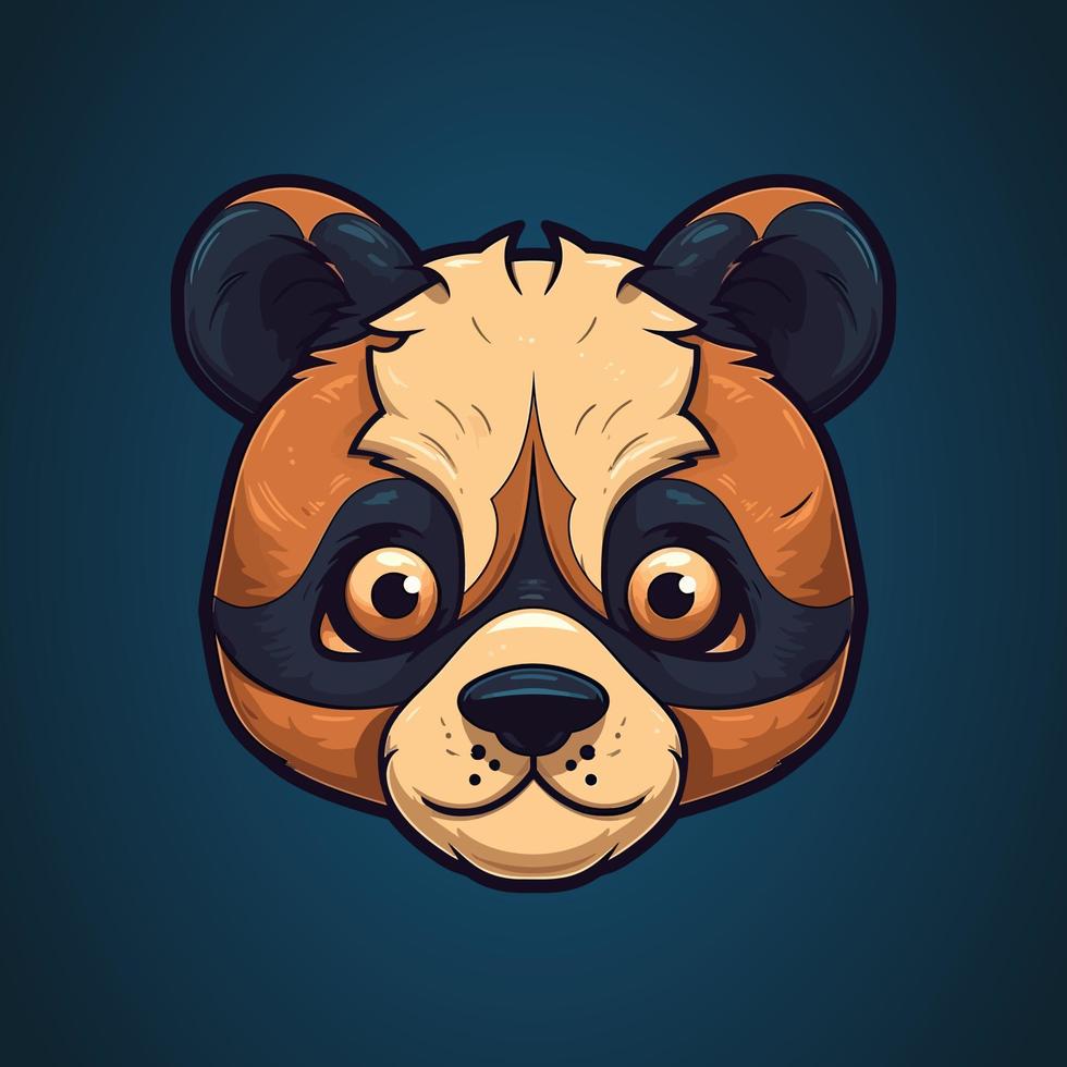 A logo of a panda's head, designed in esports illustration style vector