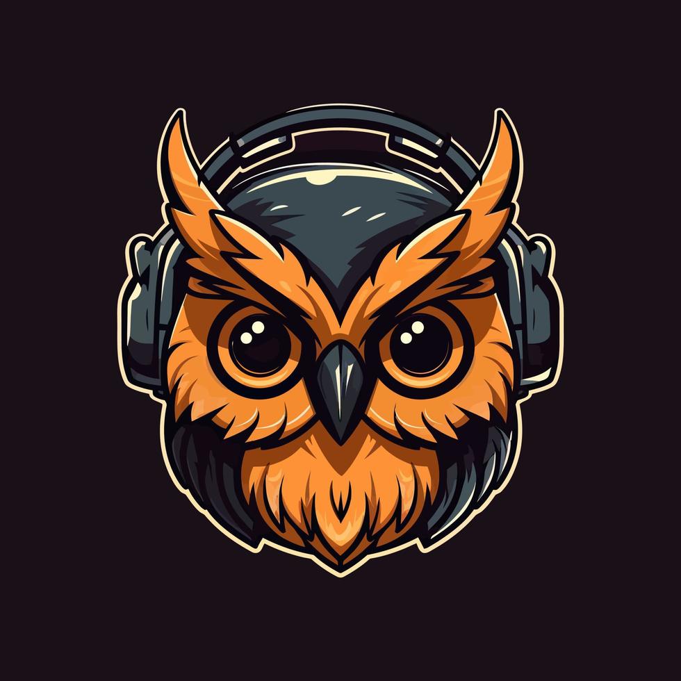 A logo of a owl's head, designed in esports illustration style vector