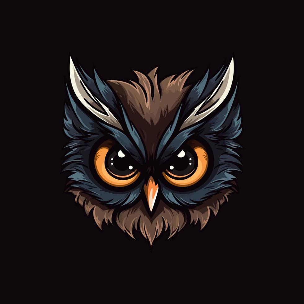 A logo of a owl's head, designed in esports illustration style vector