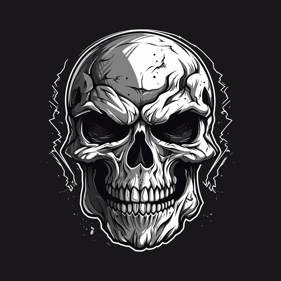 Logo of an angry skull designed in esports illustration style vector