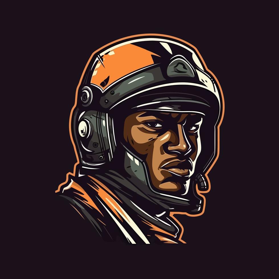 A logo of a soldier's head, designed in esports illustration style vector
