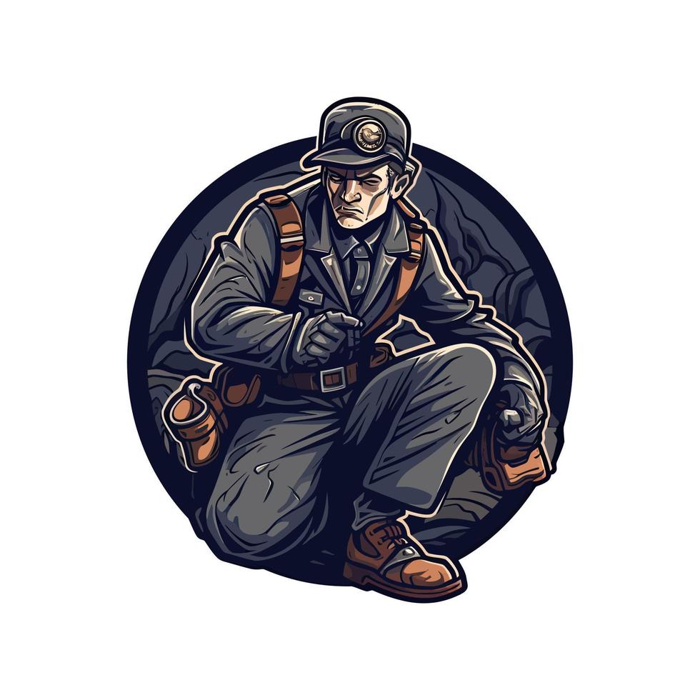 A logo of a soldier, designed in esports illustration style vector