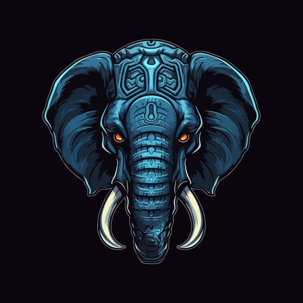 A logo of a elephant's head, designed in esports illustration style vector