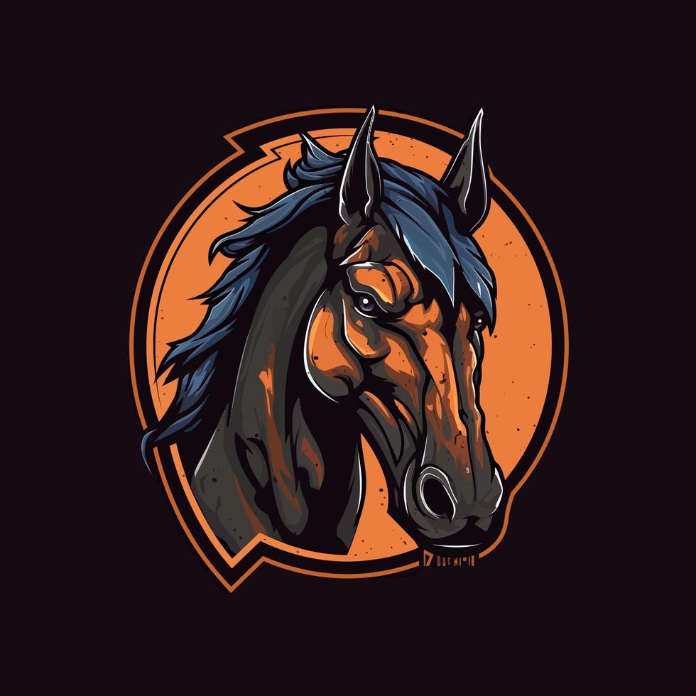 A logo of a horse's head, designed in esports illustration style vector