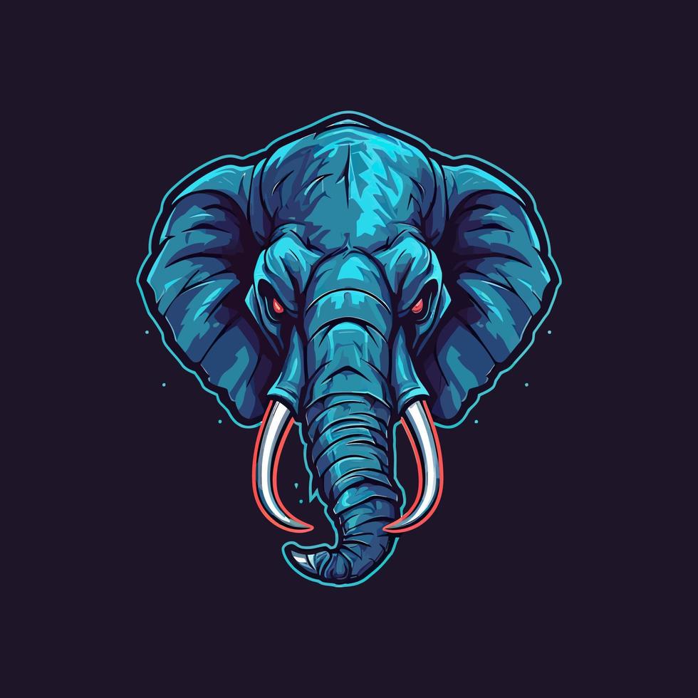A logo of a elephant's head, designed in esports illustration style vector