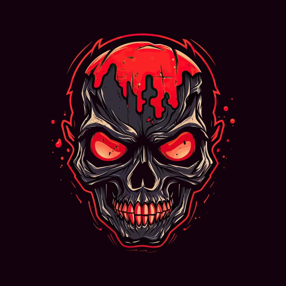 Logo of an angry skull designed in esports illustration style vector
