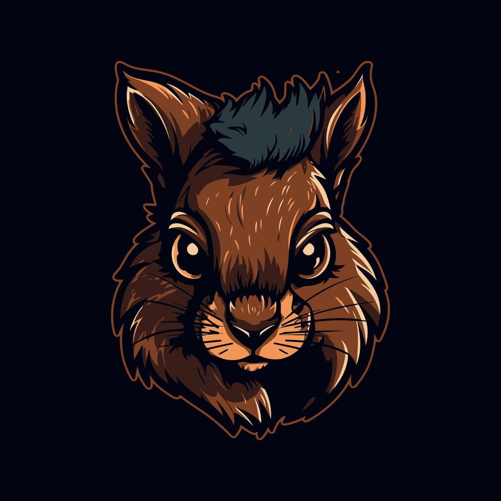 Logo of an angry squirrel designed in esports illustration style vector