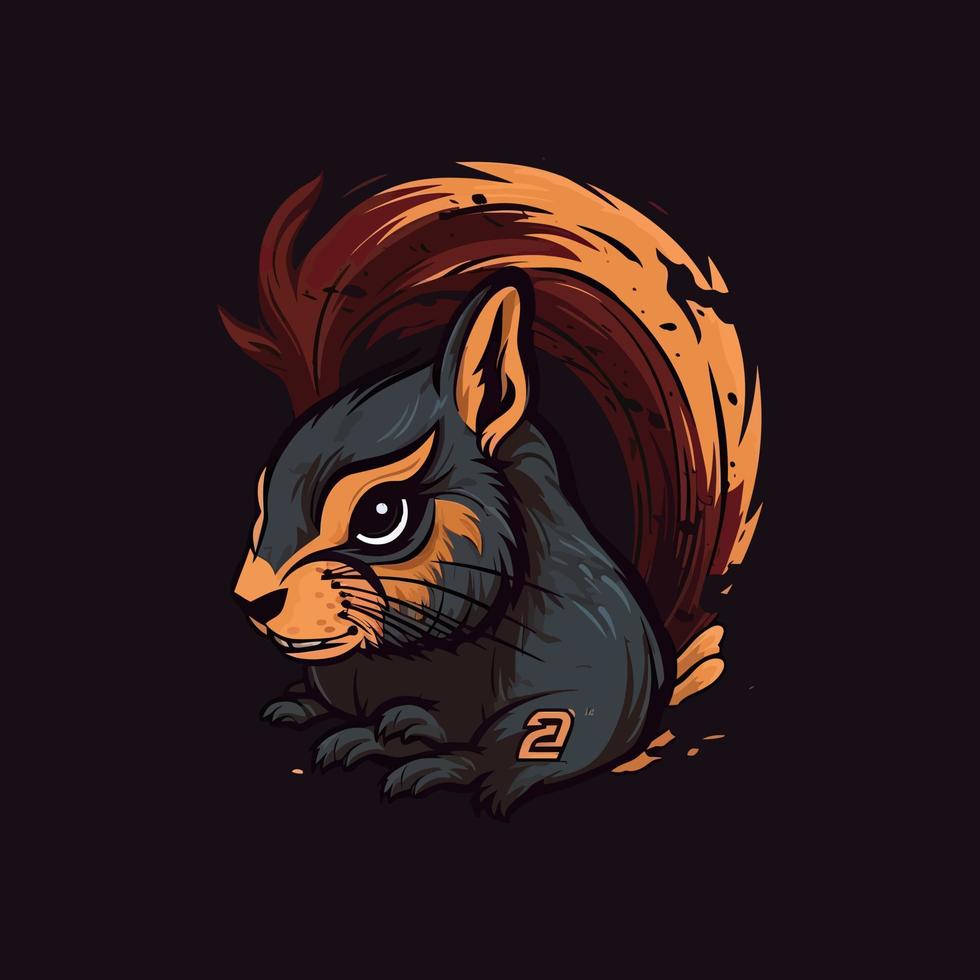 Logo of an angry squirrel designed in esports illustration style vector