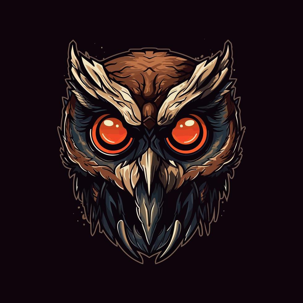 A logo of a owl's head, designed in esports illustration style vector