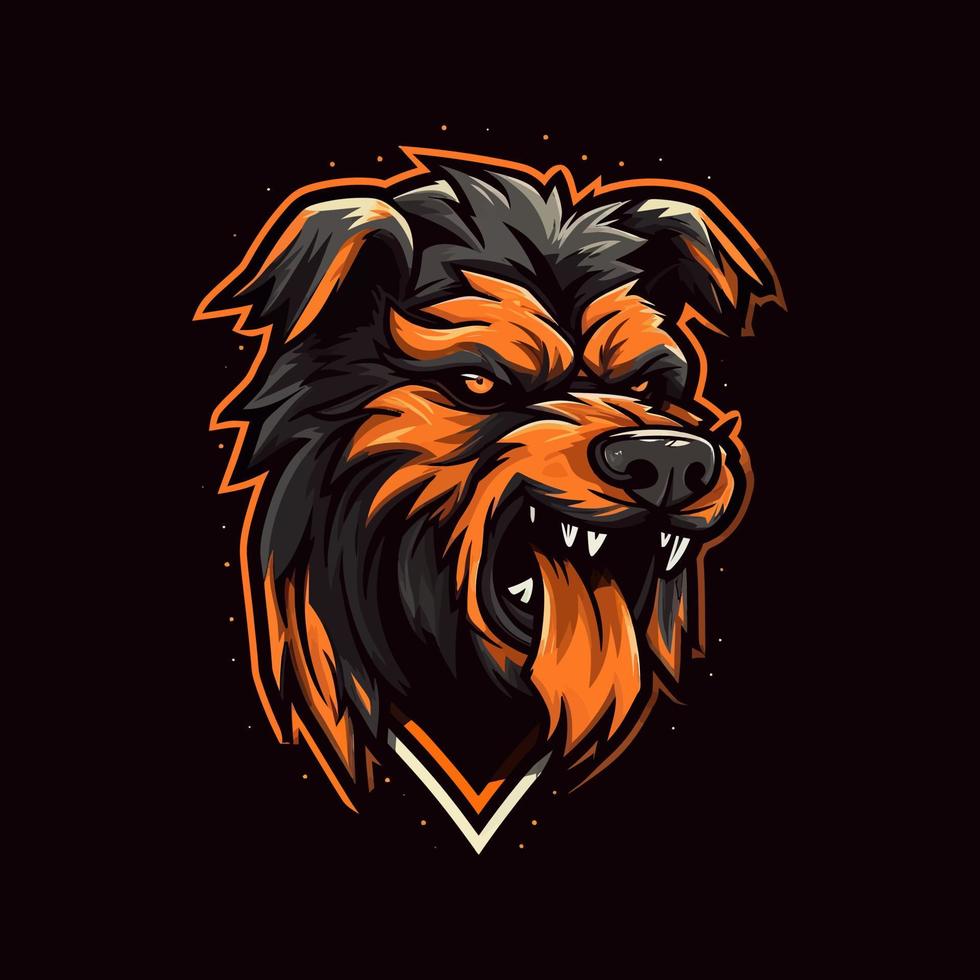 un logo de un zombi perro cabeza, diseñado en esports ilustración estilo vector