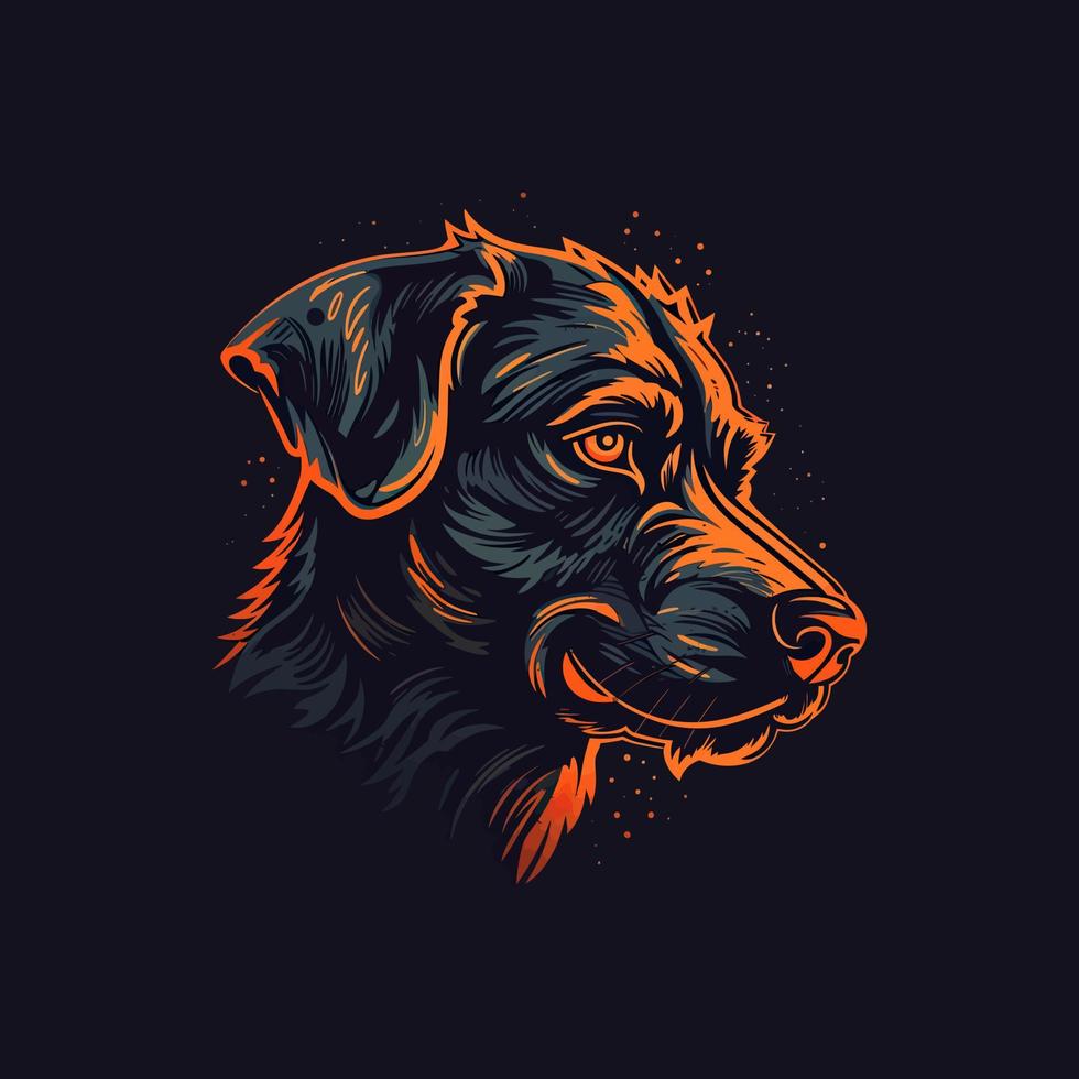 un logo de un zombi perro cabeza, diseñado en esports ilustración estilo vector