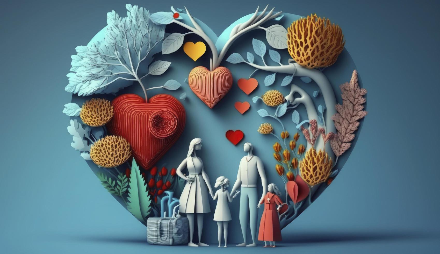 World Mental Health day illustration concept, World Health Day Images, Heartbeat, Stethoscope, world health day April 7, poster, banner, design, theme, 2023, Generate Ai photo