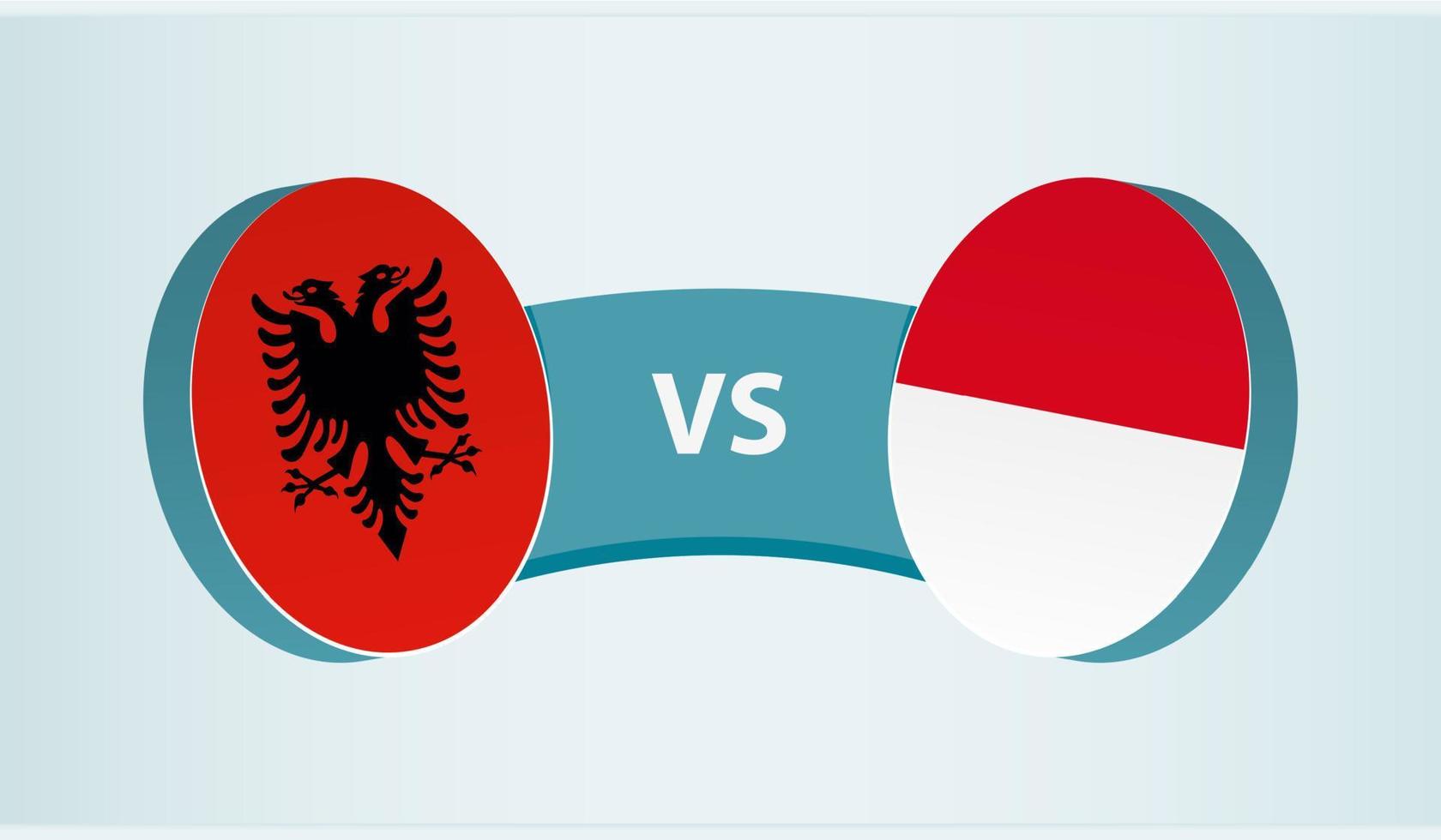 Albania versus Indonesia, team sports competition concept. vector