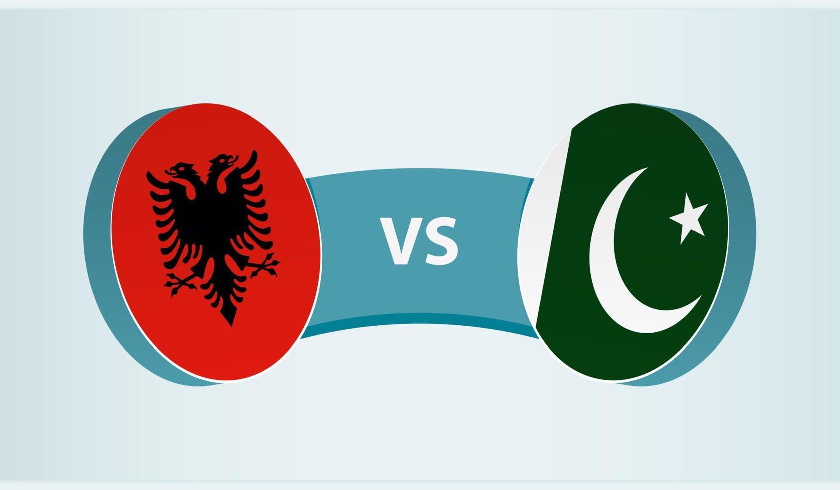 Albania versus Pakistan, team sports competition concept. vector