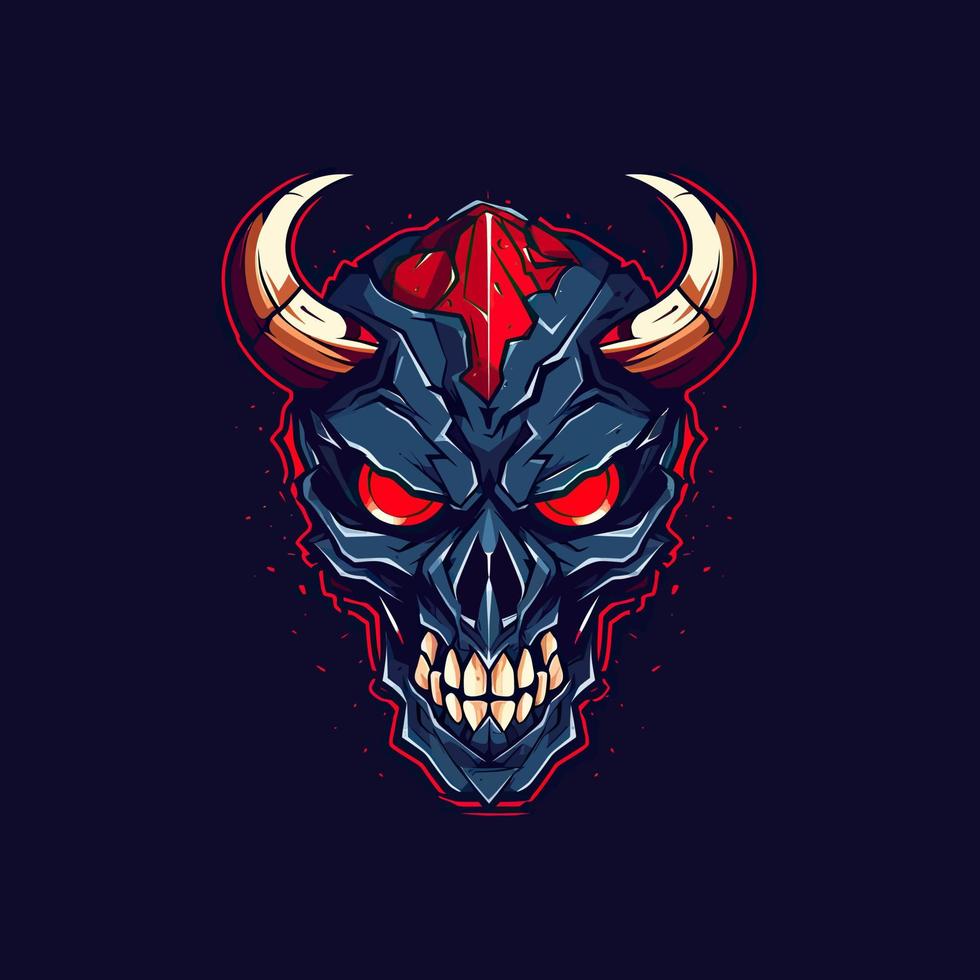 A logo of a angry red devil head, designed in esports illustration style vector