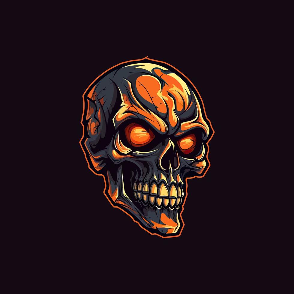 A logo of a angry skull head, designed in esports illustration style vector