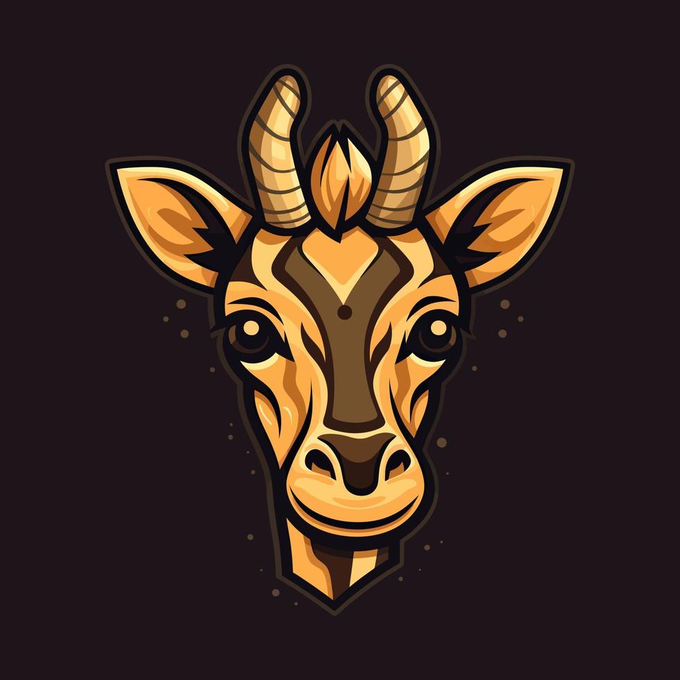 A logo of a giraffe head, designed in esports illustration style vector