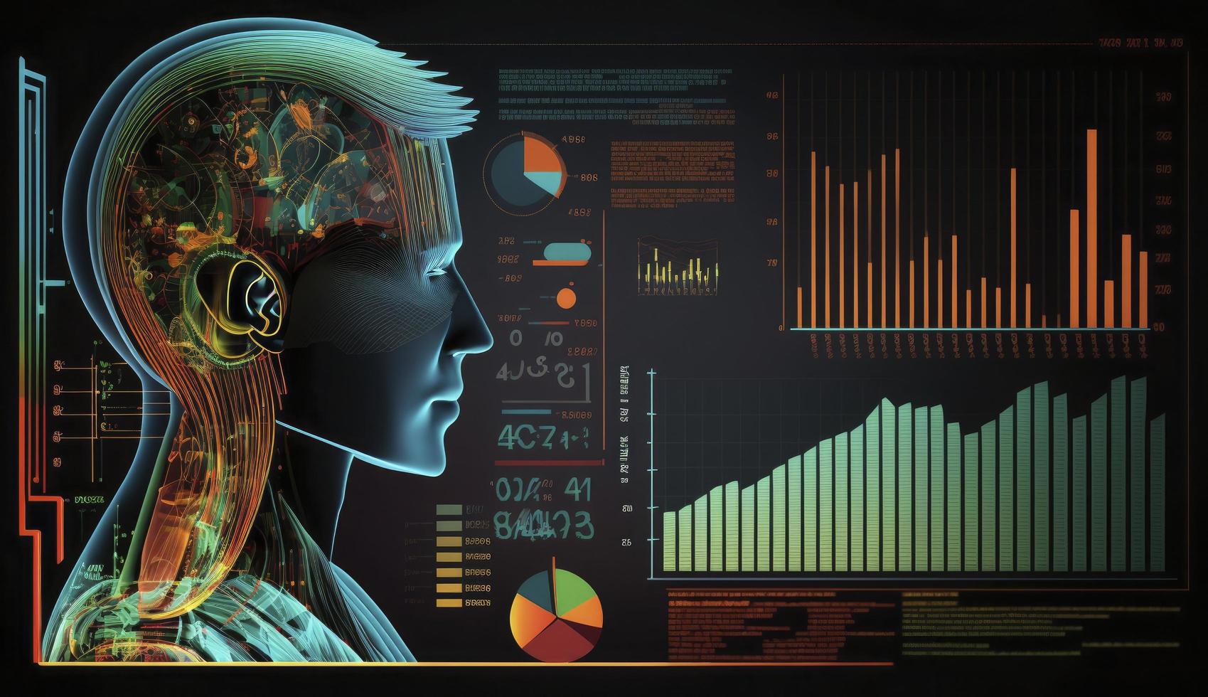Medical Informatics and Health Care Analytics - Conceptual Illustration, Generate Ai photo