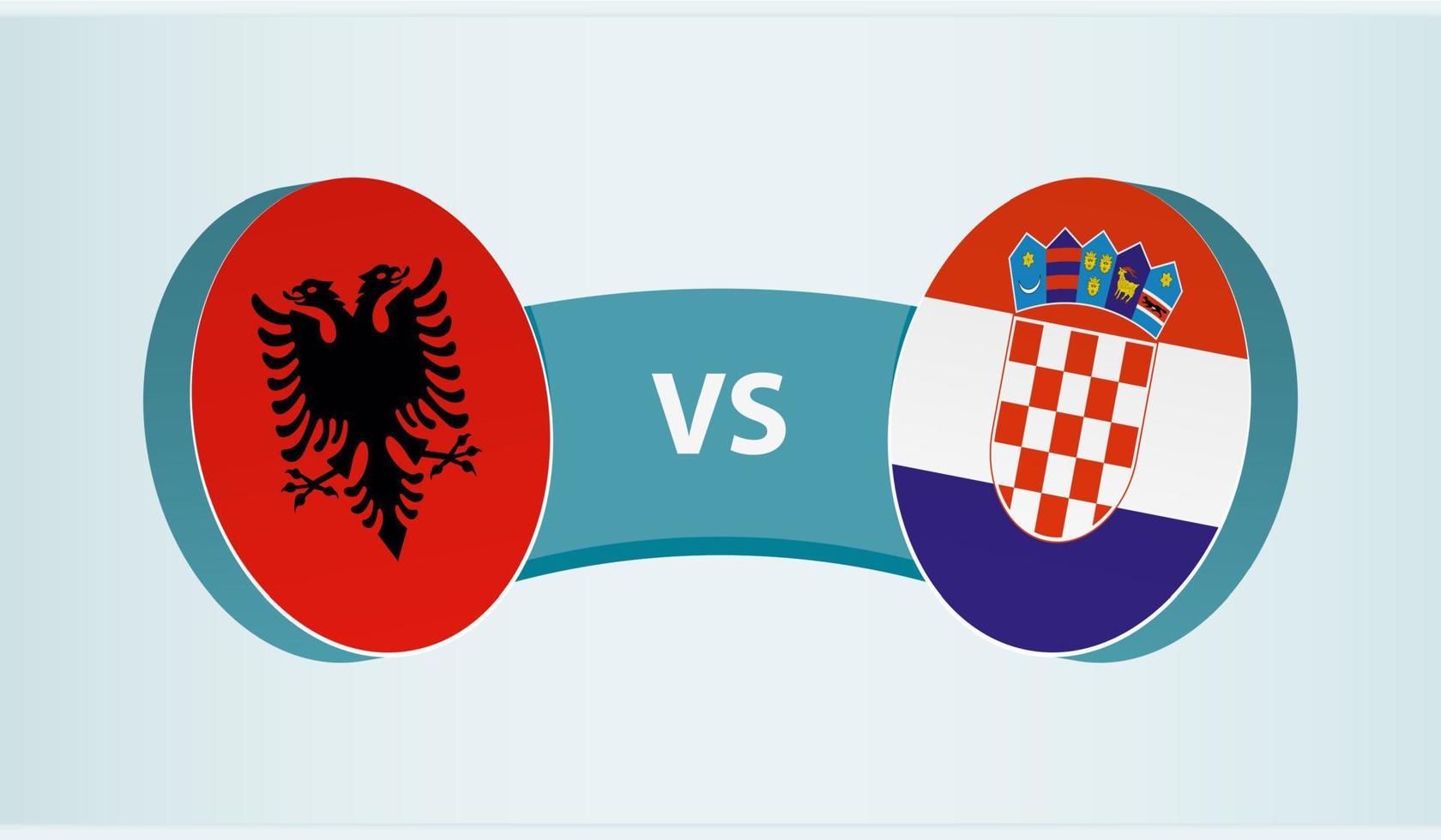 Albania versus Croacia, equipo Deportes competencia concepto. vector