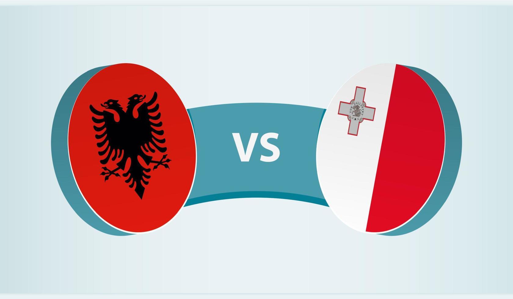 Albania versus Malta, team sports competition concept. vector