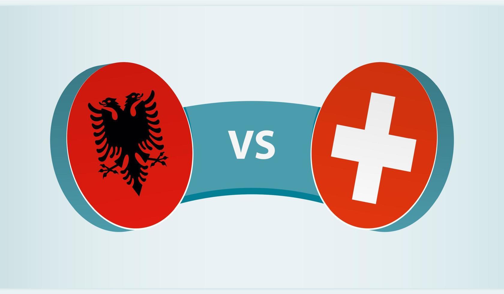 Albania versus Switzerland, team sports competition concept. vector