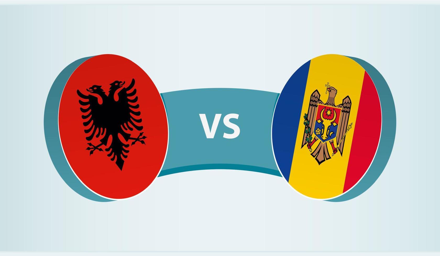 Albania versus Moldova, team sports competition concept. vector