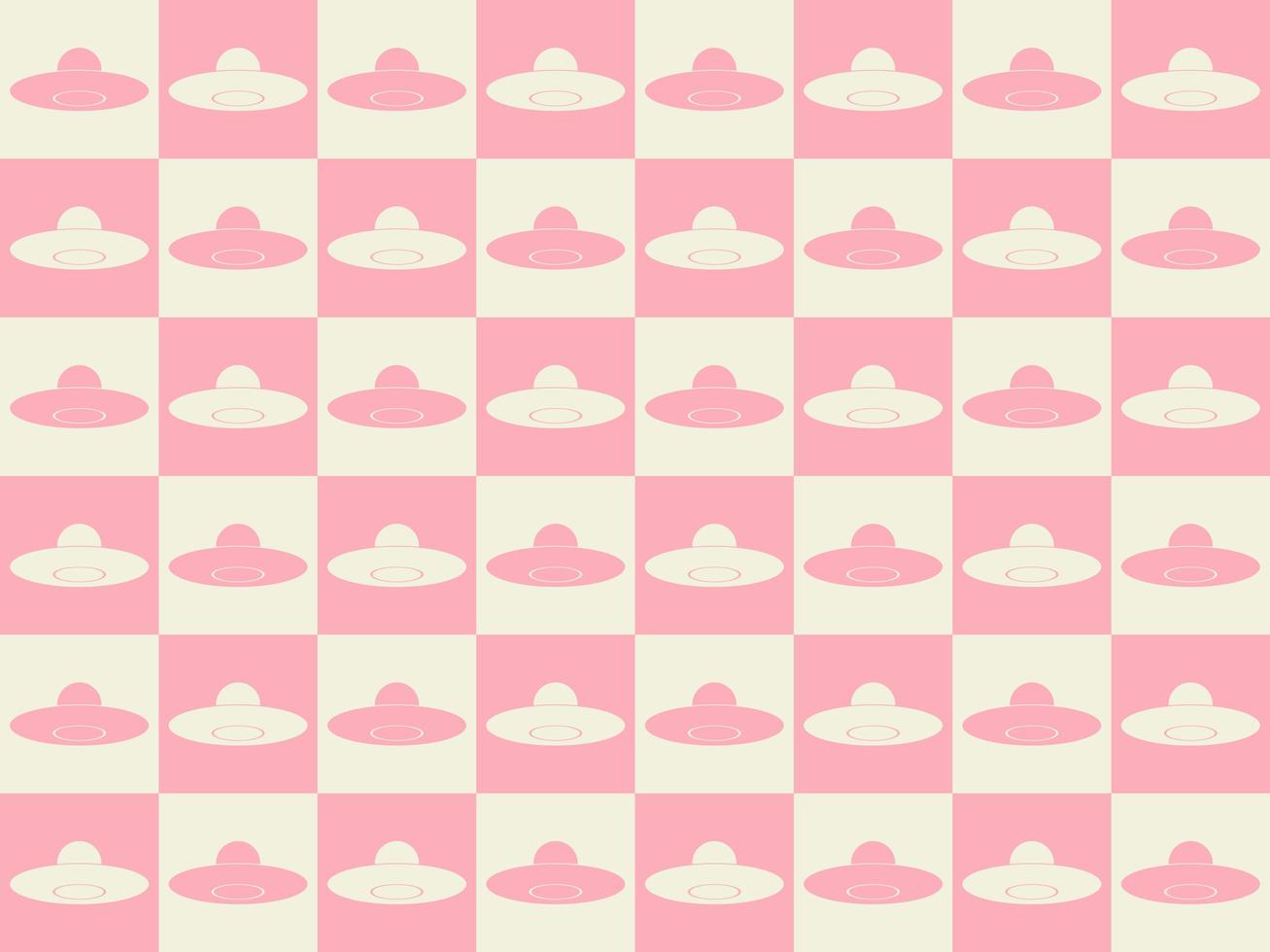 A cute Pink and Cream pastel seamless pattern of UFO with a background in Beach Concept Summer Theme, illustration photo