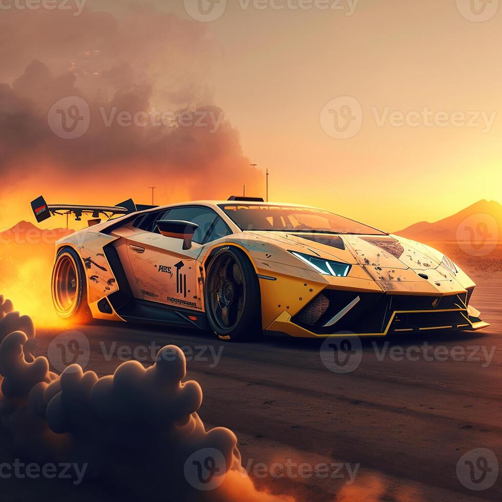 Pushing Limits, Capturing the Beauty of a Supercar Against the Sunset, photo