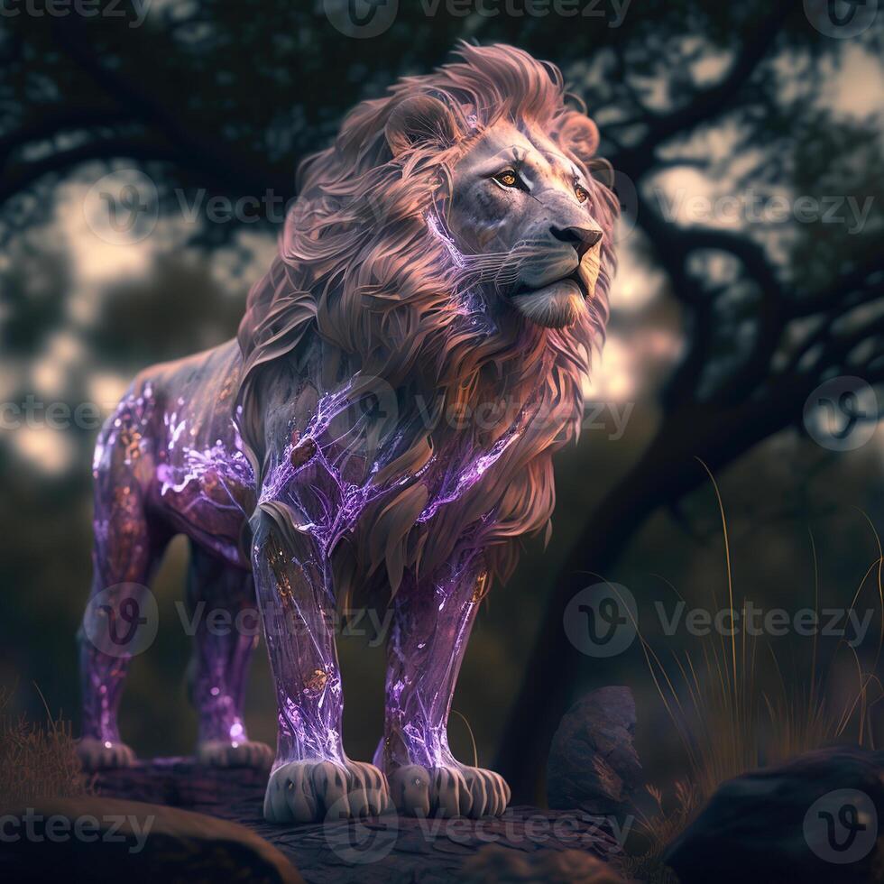 The Courageous Mane, A Story of Strength and Honor with light purple, photo