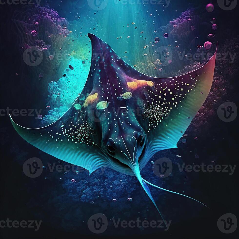 A Manta Ray Borealis Watch Over the Deep, photo