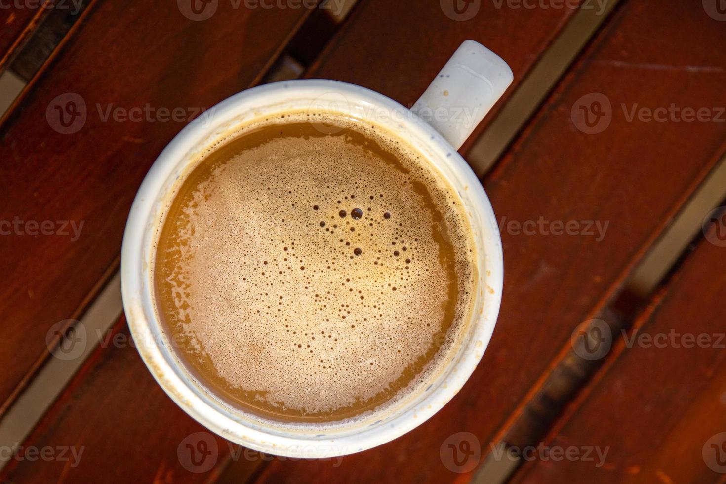 cup of coffee outdoor flower primrose multicolored copy space food background rustic top view photo