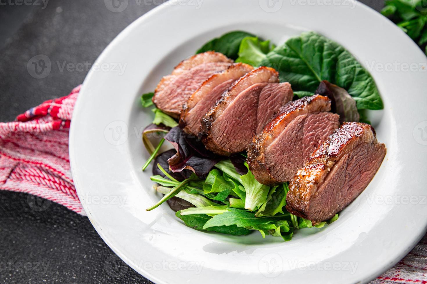 duck meat breast roasted poultry meat meal food snack on the table copy space food background rustic top view photo