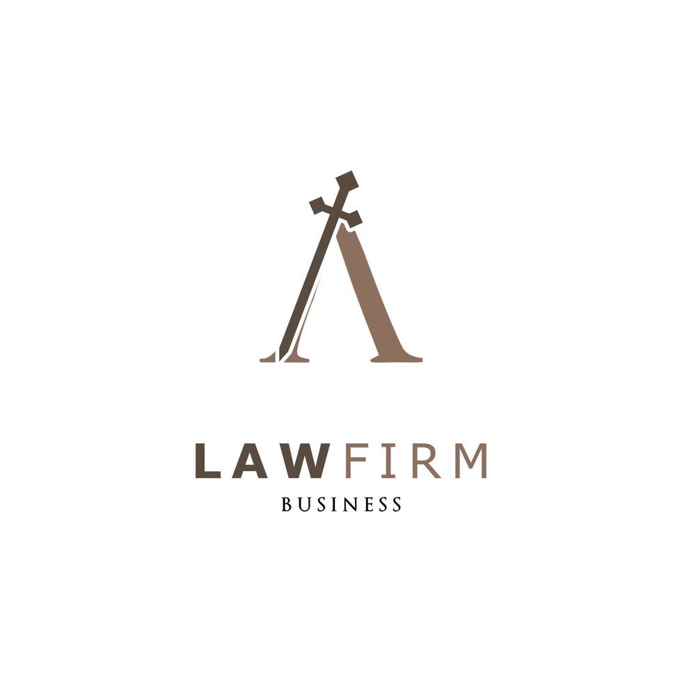 Initial Letter A Sword Law Firm Icon Logo Design Template vector