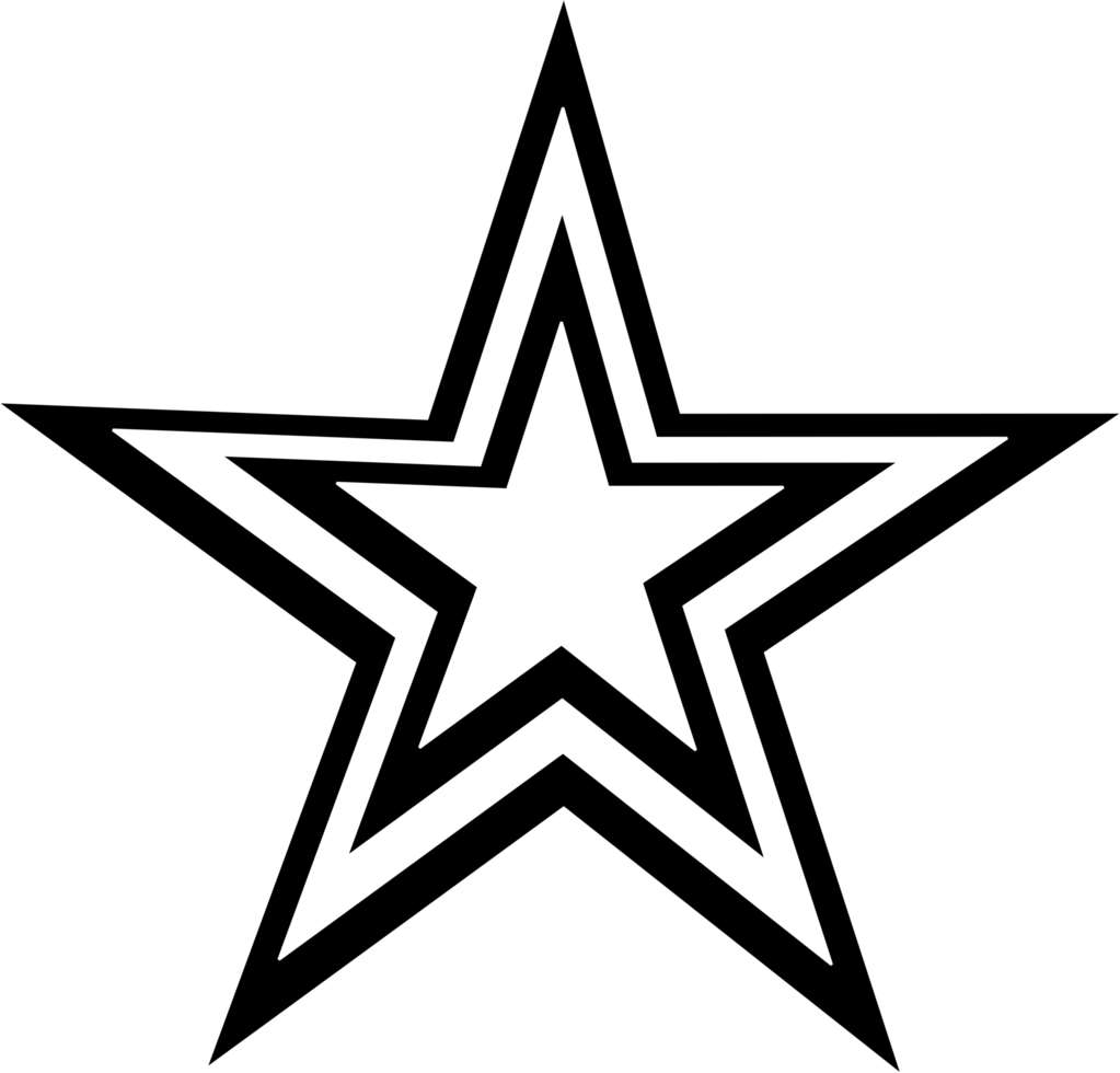 black and white star icon png