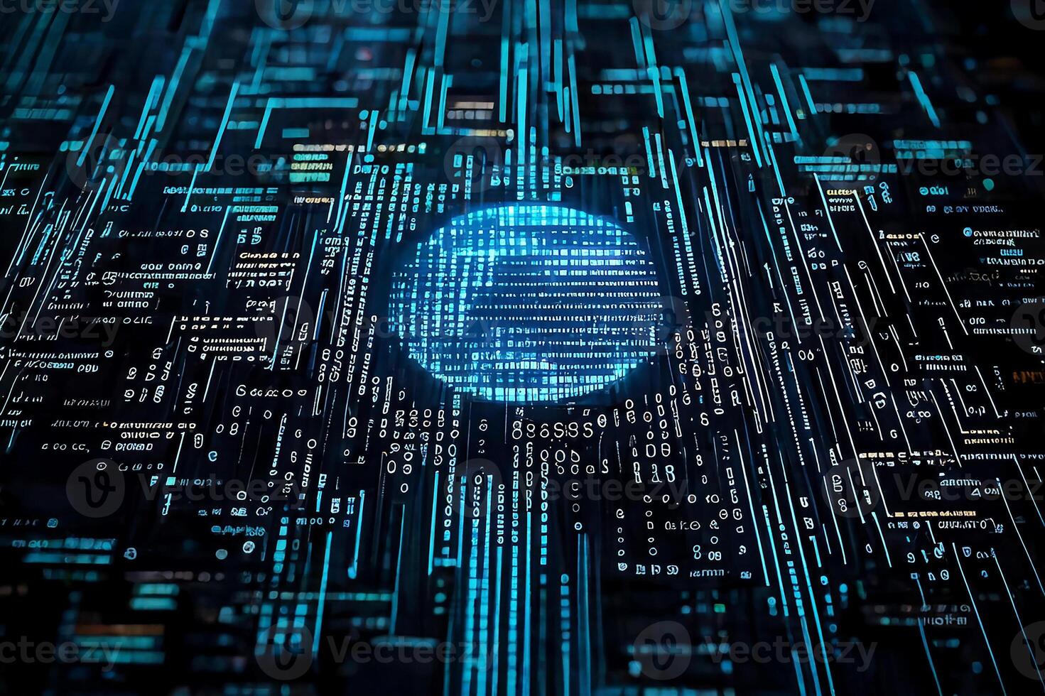 Binary code, digital cryptocurrency background. photo