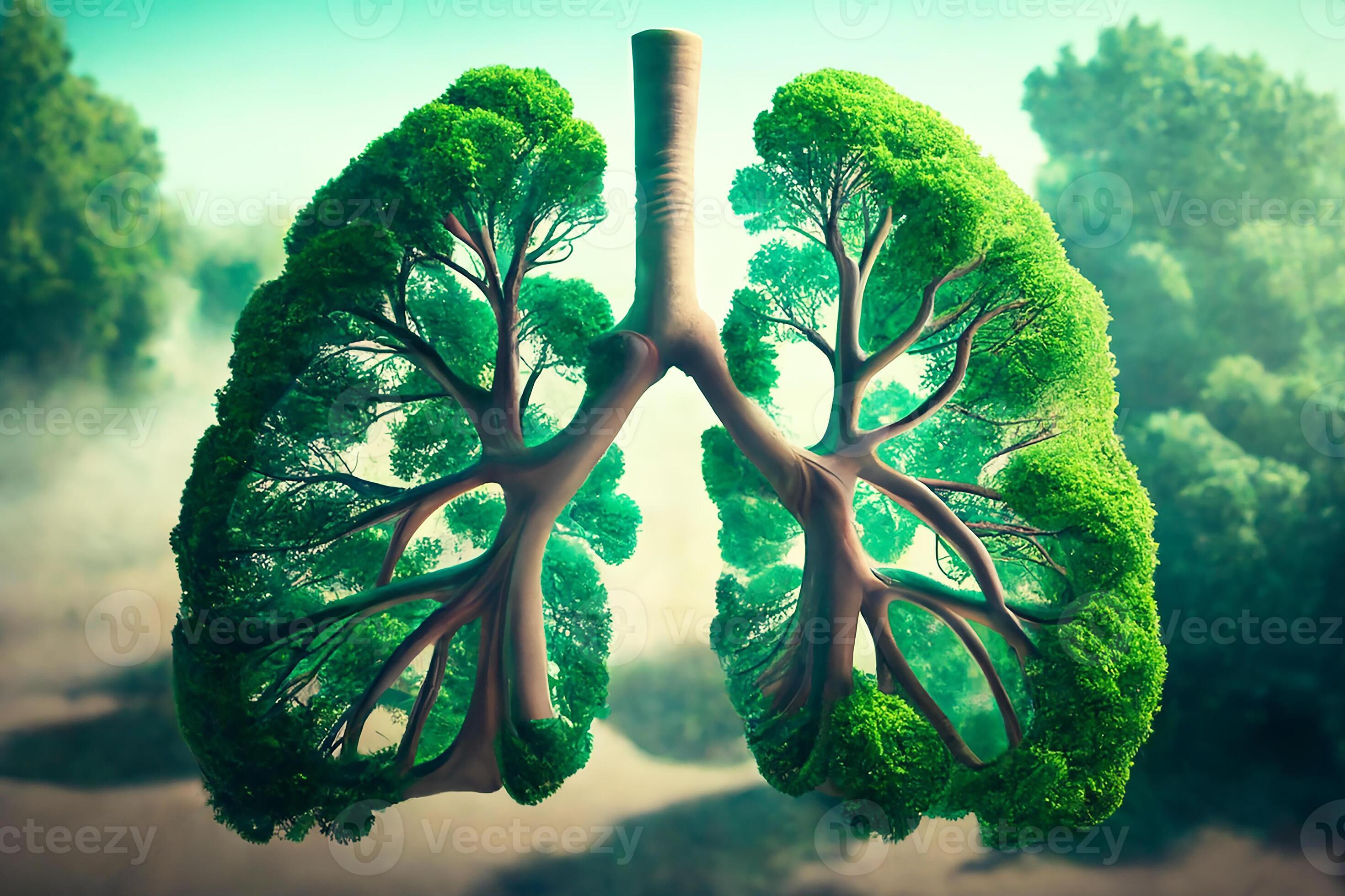 The green lungs of the Human lungs in the shape of trees. 22965953 Stock Photo at Vecteezy