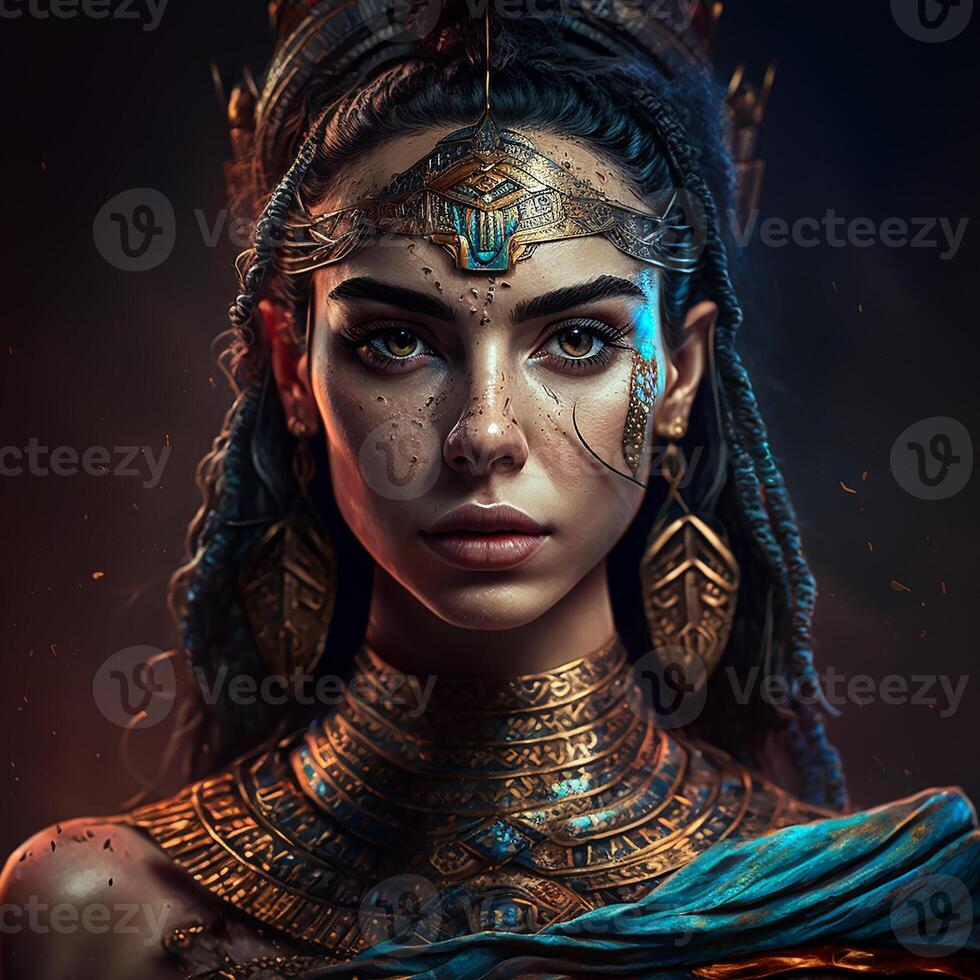 An Egyptian woman, Queen Cleopatra. History of Ancient Egypt. photo