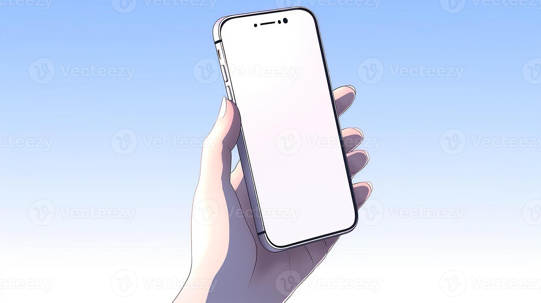 A smartphone in a woman's hand. Copy Space. photo